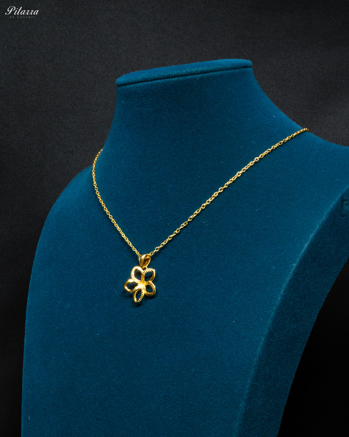 Gold Plated Silver Flower Pendant