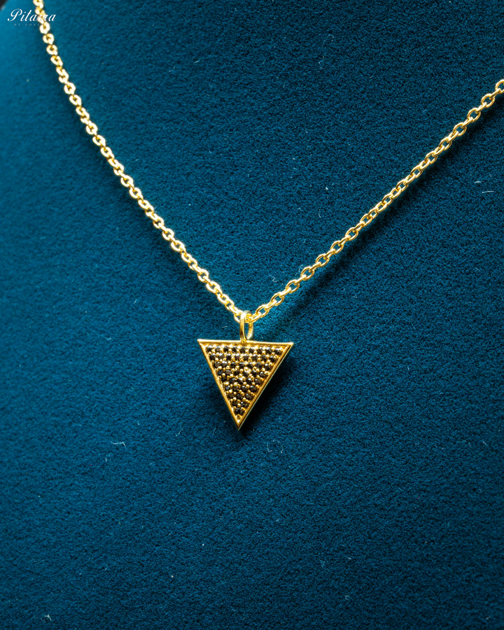 Gold Plated Silver Triangle Pendant