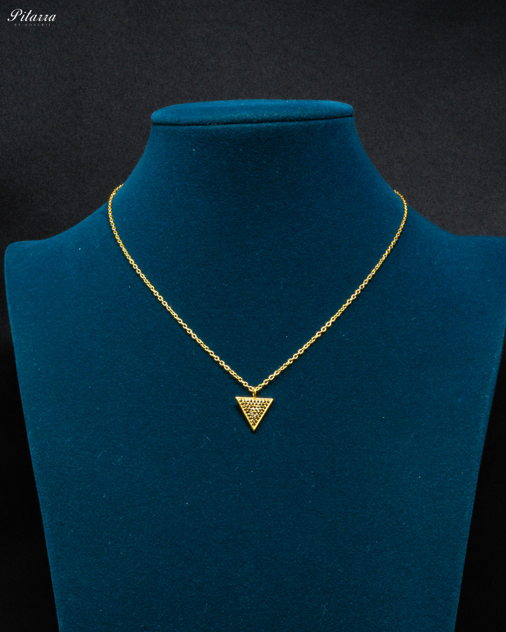 Gold Plated Silver Triangle Pendant