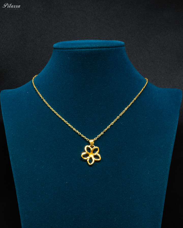 Gold Plated Silver Flower Pendant