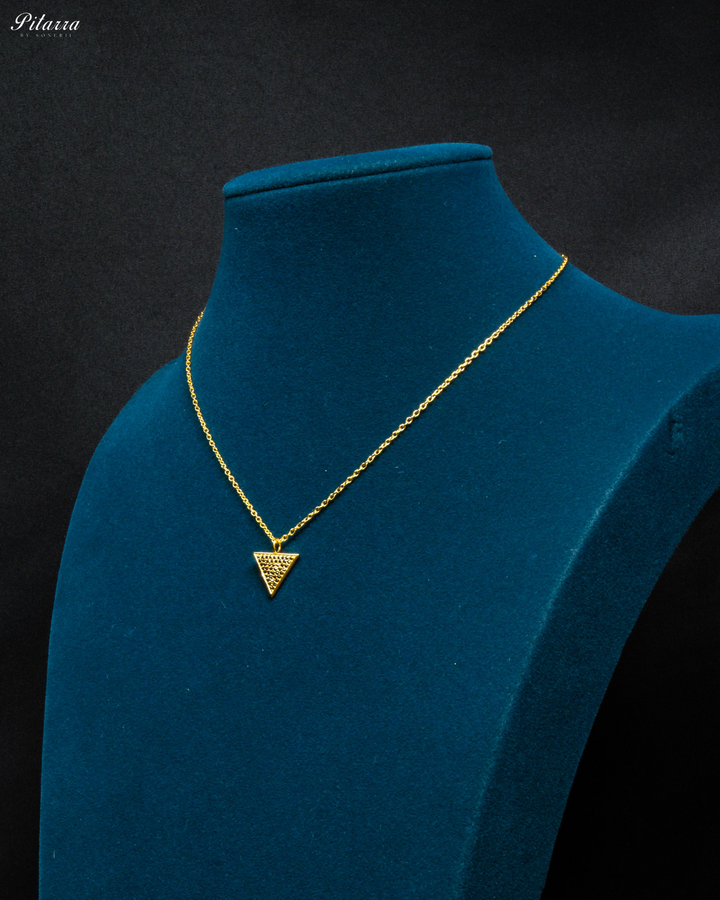 Gold Plated Silver Triangle Pendant