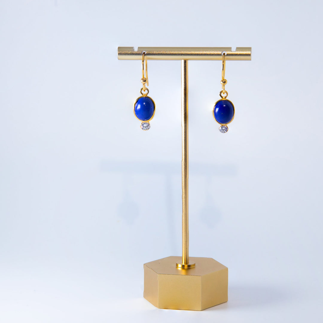 Gold Blue Earring