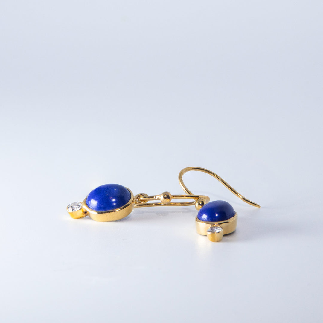 Gold Blue Earring