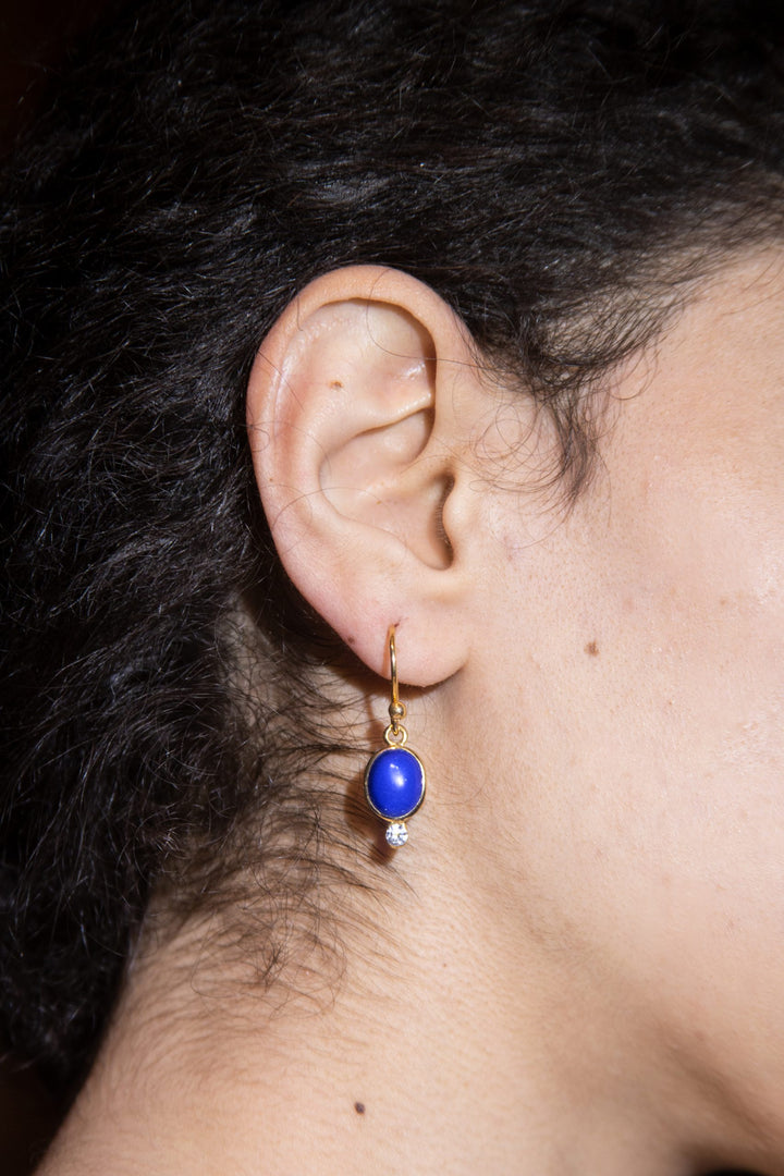 Gold Blue Earring