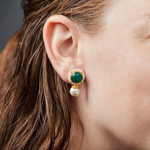 Green Pearl Earring