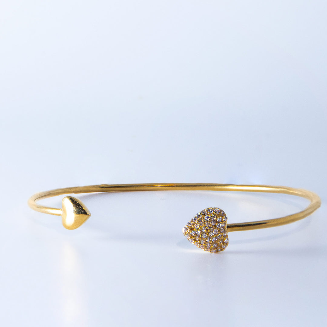 Heart Rhinestone Bangle