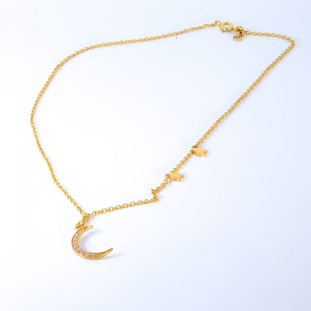 Moon and Star Necklace