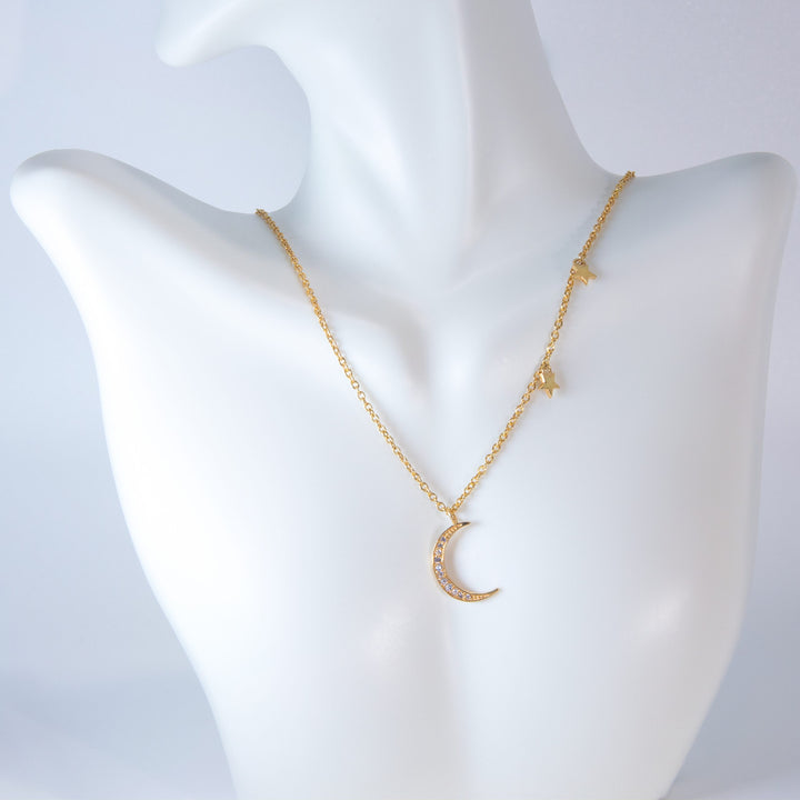 Moon and Star Necklace